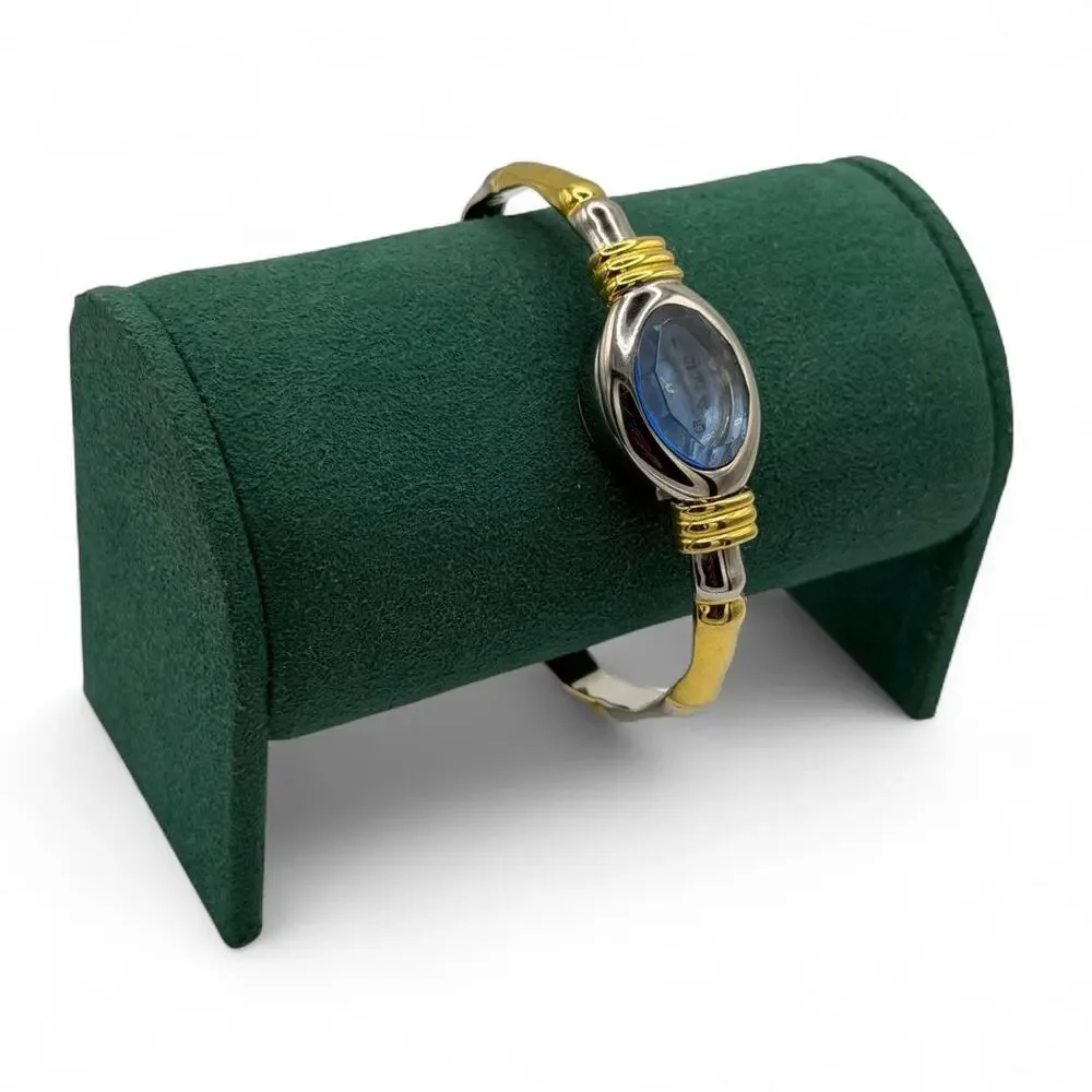 Rare vintage silver and gold Geneva peekaboo bracelet watch